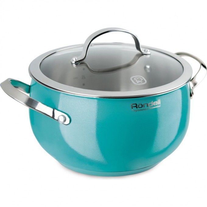 Кастрюля с крышкой RONDELL TURQUOISE 18 см, 2,8 л RDS-717